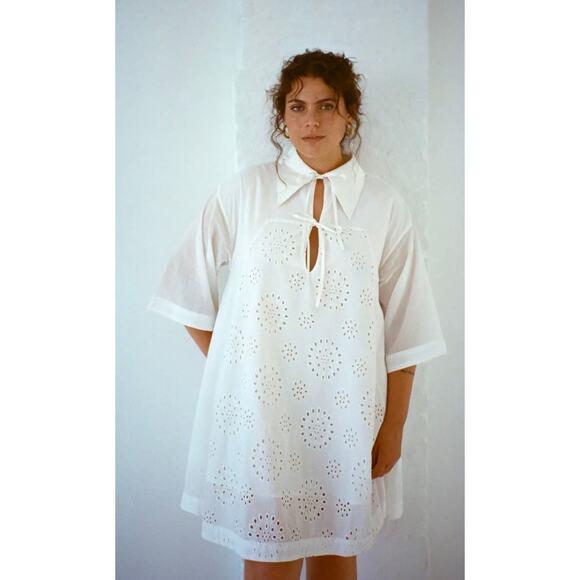 WRAY Apron Dress Salt Eyelet $225 size 2XL - Picture 1 of 12